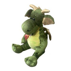 BUILD A BEAR Fire Breathing Enchanted Dragon Plush Dinosaur BAB Stuffed Gold
